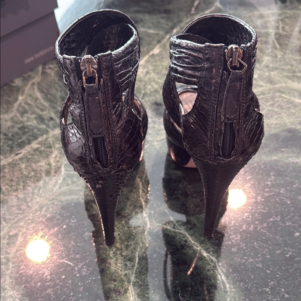 Vintage Prada Platform Snakeskin Heels 37 1/2 EUC - Picture 6 of 8